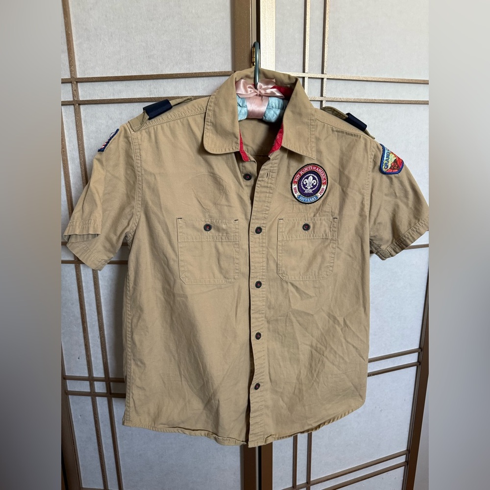Eclectic GAP BoyScout Tan Button Down Shirt - Sz L (10) - Arizona Grand Canyon